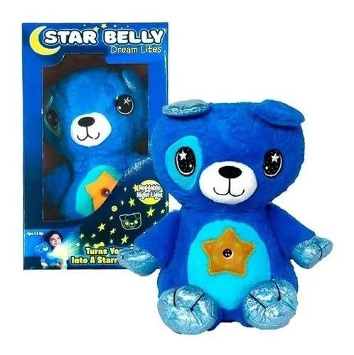 Peluche Luminoso Proyector De Estrellas Star Belly Azul Con Música