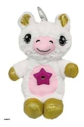 Peluche Luminoso Proyector De Estrellas Star Belly Blanco Con Música