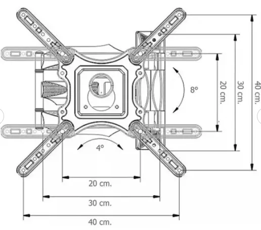 Base (Soporte) Para Tv Abatible 32"-55" (T-M) Ref: TM-P1