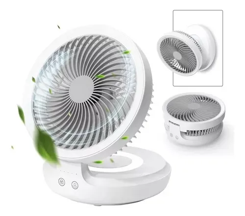 Ventilador Usb Escritorio Mesa Luz Recargable Oscilante 4 Vel Luz Vent-Oscilante