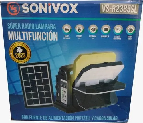 Radio Multifuncional 3 Bandas Linterna Recargable Solar