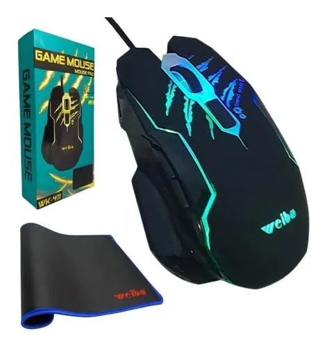 Mouse Gamer 7 Botones Retroiluminado Weibo Wk411