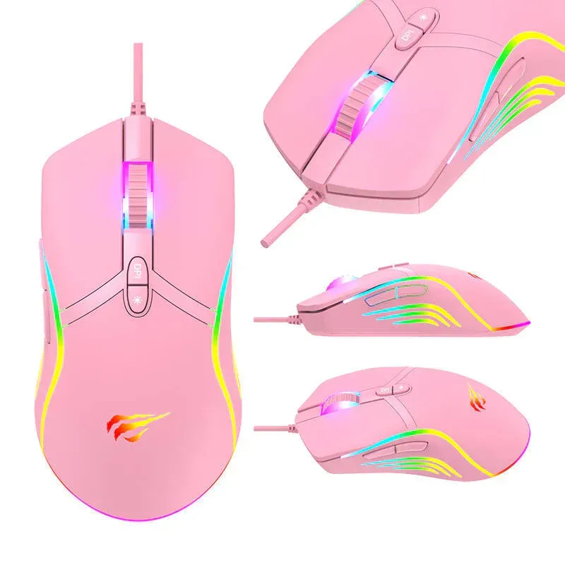 Mouse Gamer Programable Pink Taboo Havit