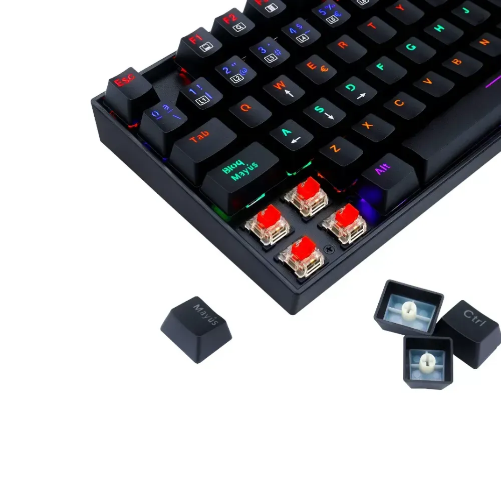 Teclado Gamer Redragon Kumara K552 Negro Alámbrico RGB Switch azul