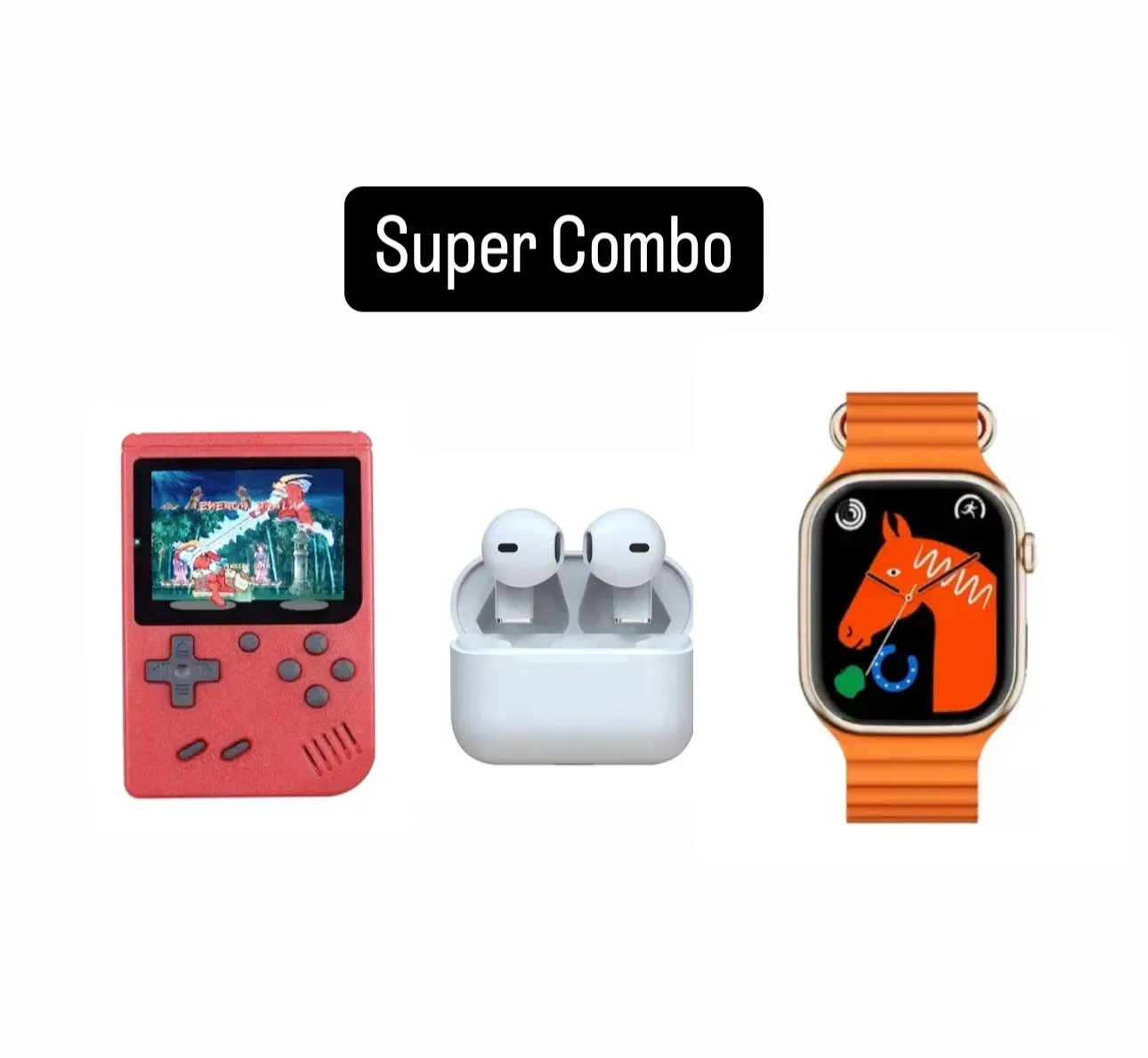 Combo Consola Retro + Audífonos Pro5s + Smartwach Ultra