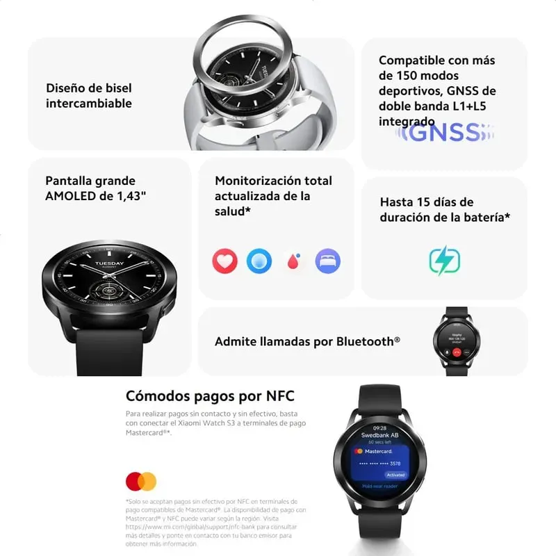 Reloj XIAOMI Watch S3 Negro