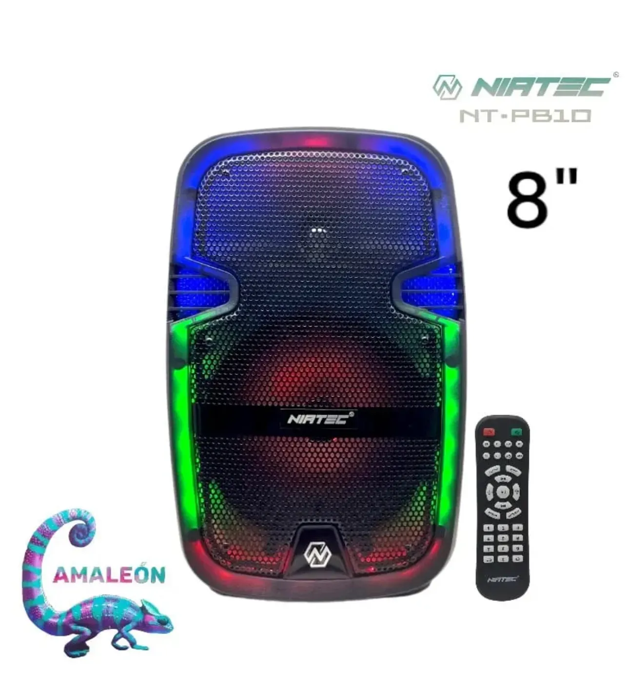 Parlante Cabina Camaleon NIATEC NT-PB10 color negro luz led