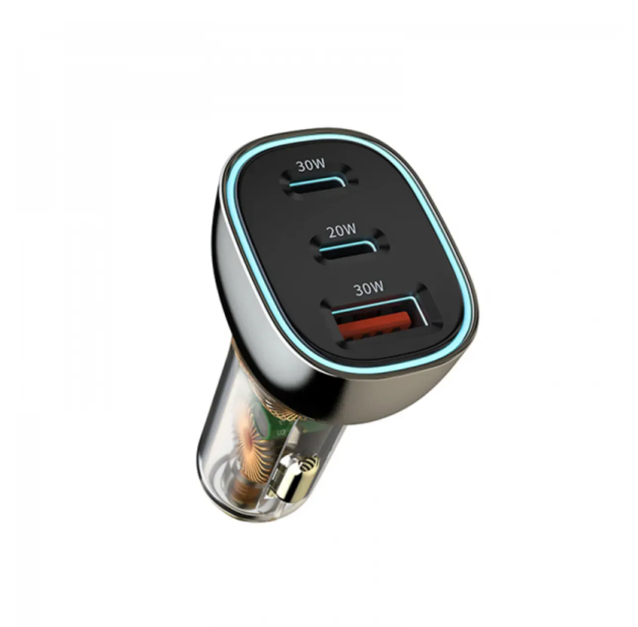 Cargador De Carro Dual Tipo C + Usb WIWU Pc700 80w Pd - Gris