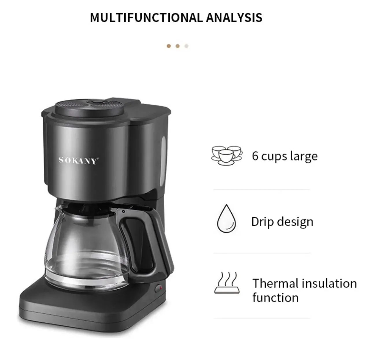 Cafetera Automática Con Capacidad De 900ml Sokany Sk-124