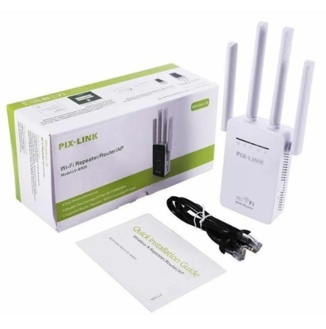 Repetidor Amplificador Inalambrico 4 Antenas Wifi 2.4 Ghz