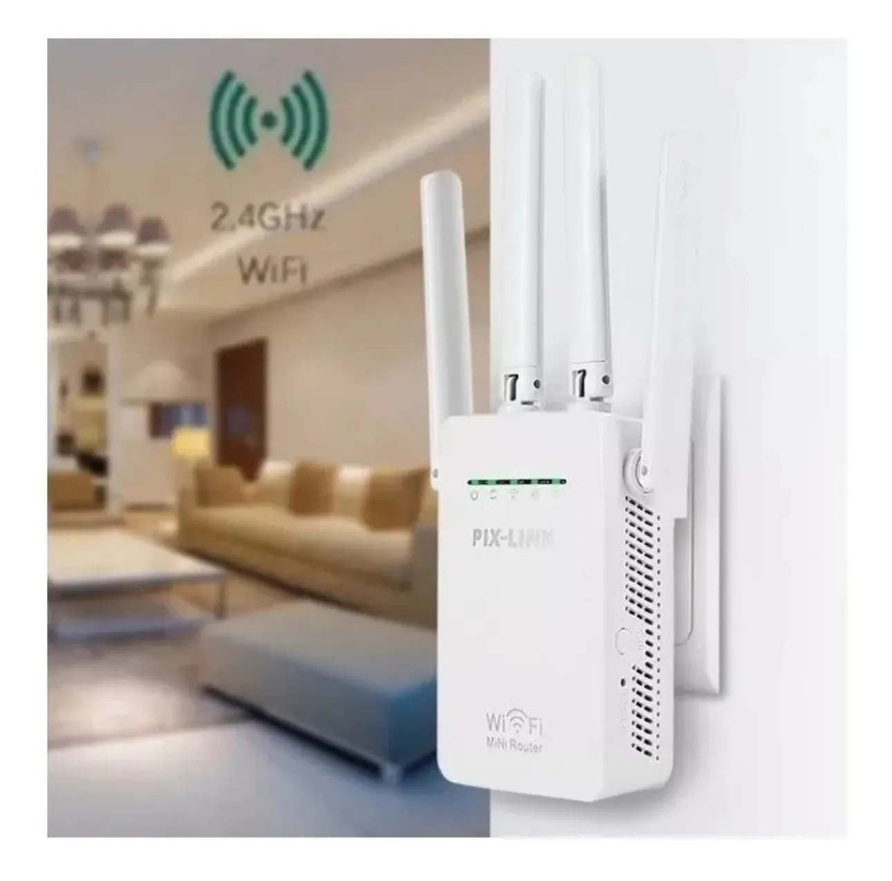 Repetidor Amplificador Inalambrico 4 Antenas Wifi 2.4 Ghz