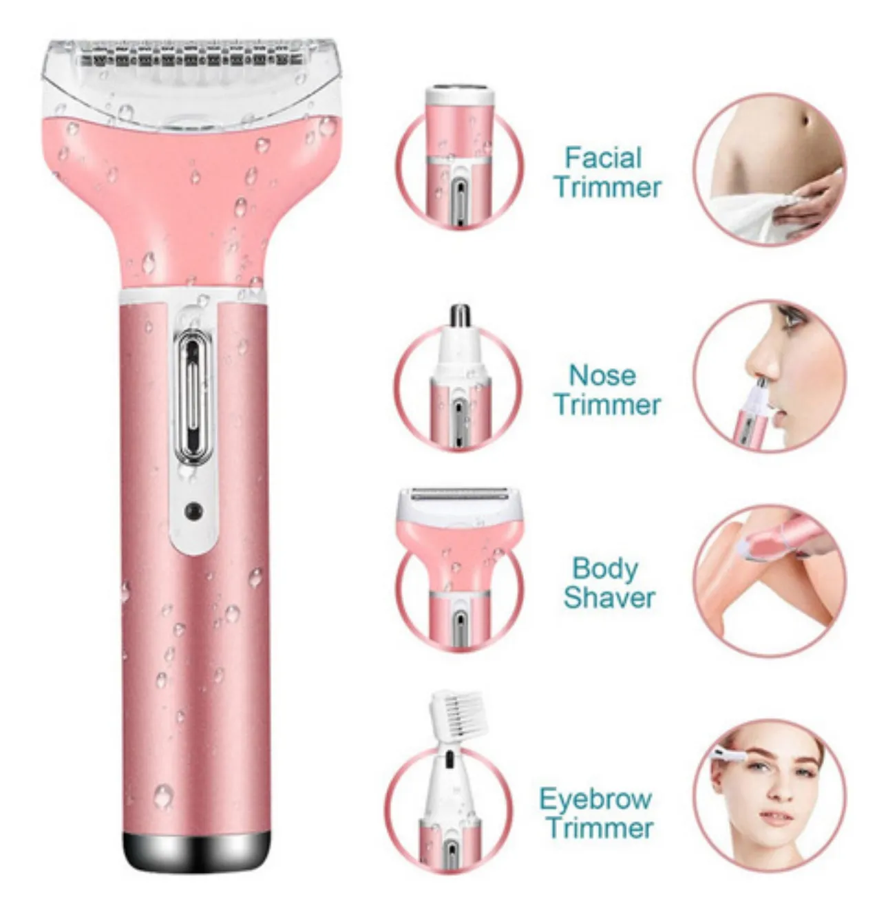 Afeitadora Eléctrica 4 En 1 Recargable Shaver Para Mujer