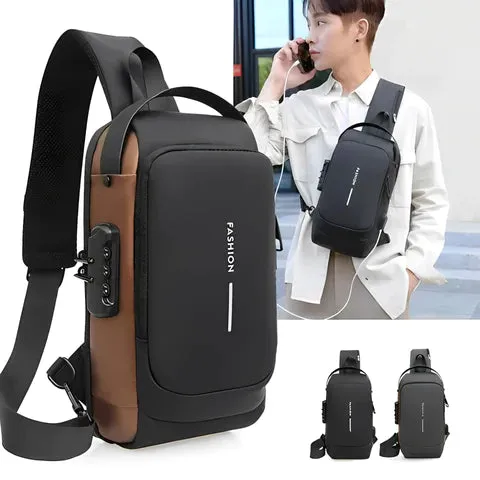 Bolso Antirrobo Negro Con Puerto USB Maleta Con Candado