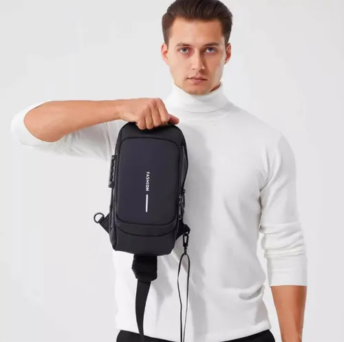 Bolso Antirrobo Negro Con Puerto USB Maleta Con Candado