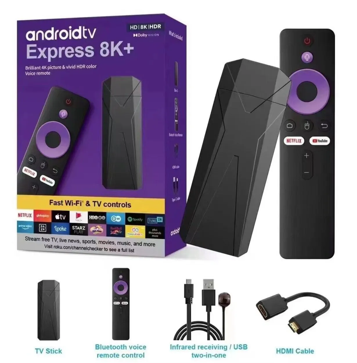 Android TV Express 8K+ Android 13,0 2GB+16GB WI-FI 2,4 5G