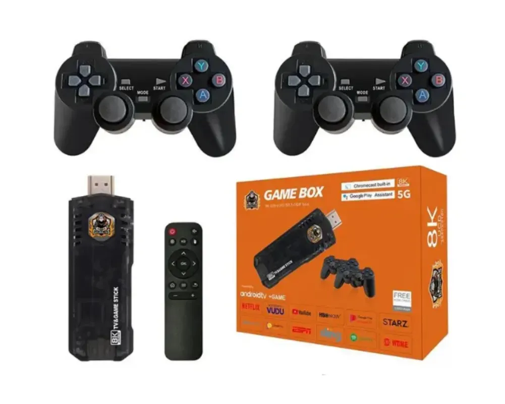 TV Box + Consola De Juegos 2 en 1 Juegos Incorporados Dos Controles 