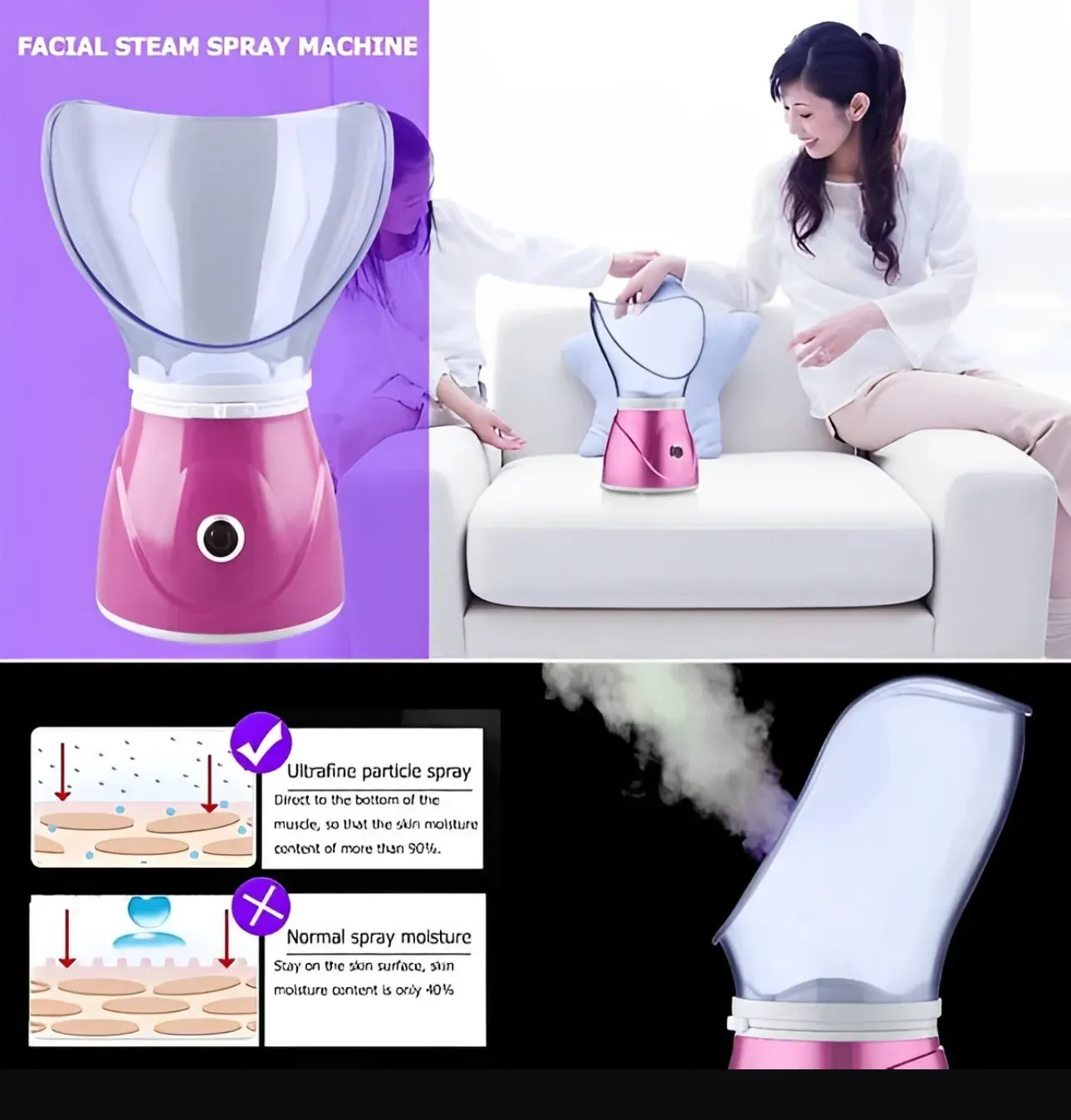 Sauna Facial Vaporizador Limpieza Profunda Rostro 