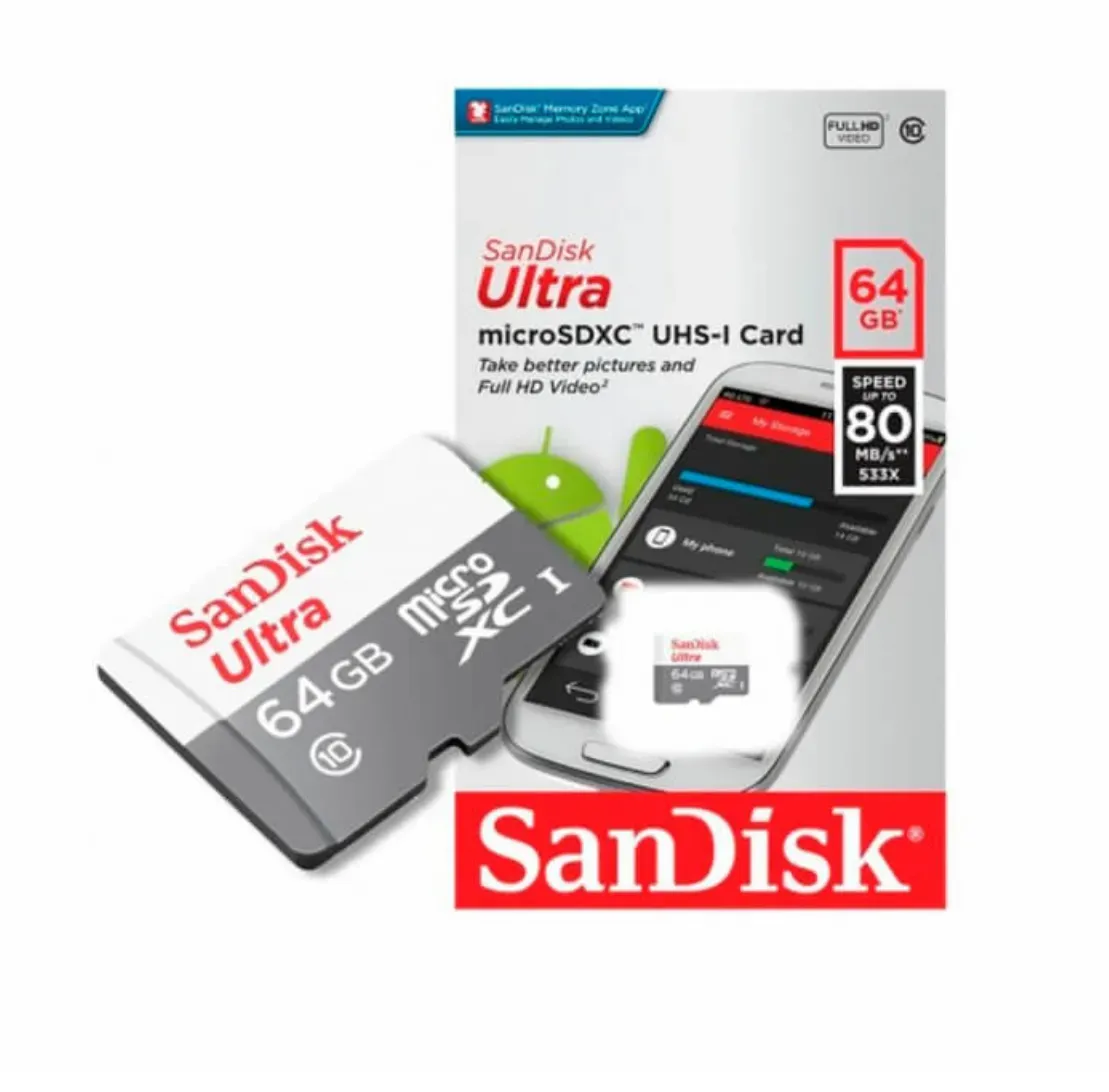 Memoria Micro SD 64gb Sandisk Ultra Clase 10