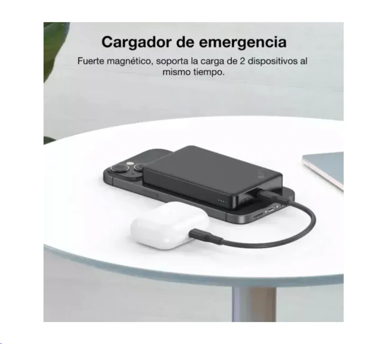 Batería Externa Magnética Power Bank 5000mah Color Negra