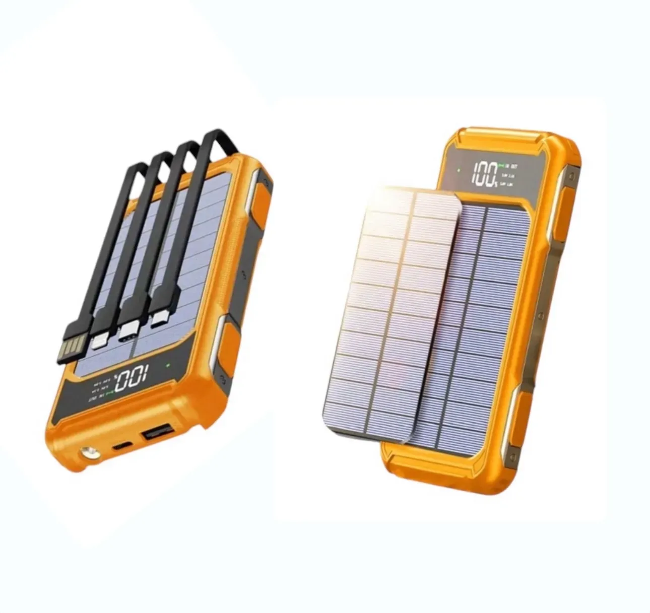 Power Bank Solar 20000 MAH 4 Cables Linterna 