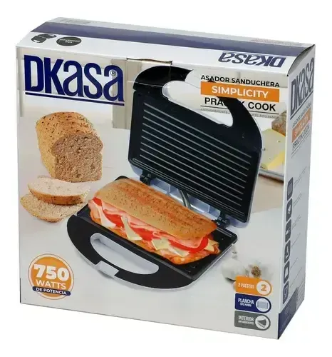 Sanduchera DKASA 2 puestos Panini Asador Blanca