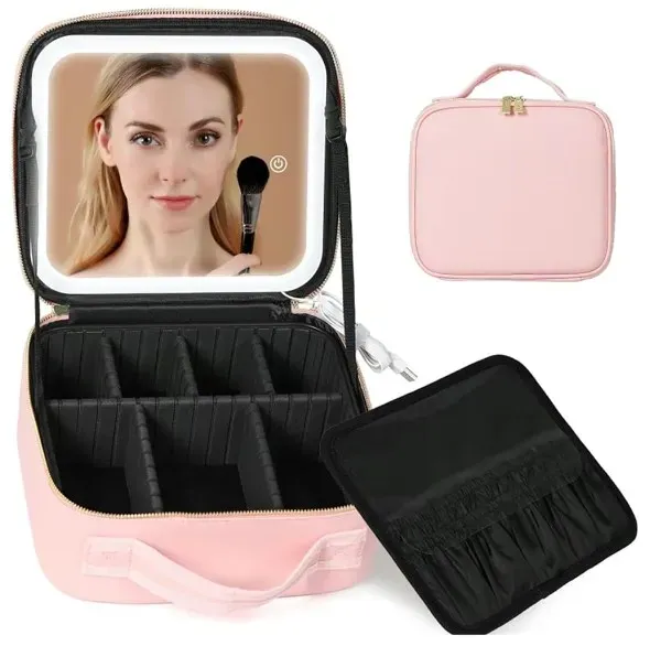 Organizador De Maquillaje Maletín Con Espejo