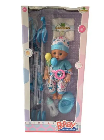 Muñeca Bebé Con Carriola Y Accesorios Infantil