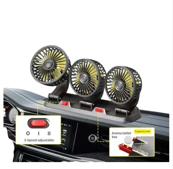 Ventilador Triple Portátil Para Carro 12V