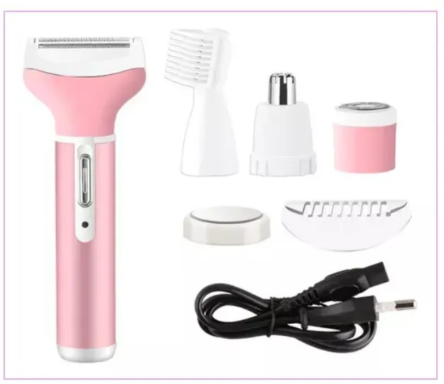 Afeitadora Eléctrica Recargable 4 En 1 Para Mujer: Piel Suave, En Cualquier Momento Y En Cualquier Lugar