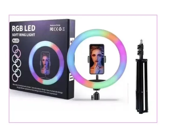 Aro de Luz Multicolor 33 cm RGB + Trípode: Destaca La Amplia Gama De Usos Del Aro De Luz.