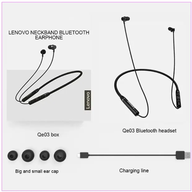 Audifonos Tipo Cuellera LENOVO QE08: Sumérgete En Un Mundo De Sonido De Alta Fidelidad.