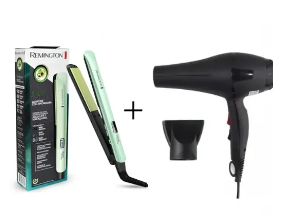 Combo Plancha Aguacate + Secador Remington Réplica 1:1: Definitiva Para El Cuidado Del Cabello