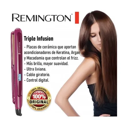 Plancha De Pelo Cerámica Remington Tripleinfusión: Experimenta El Triple Poder De Un Cabello Sano Y Radiante