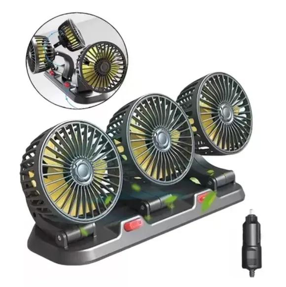 Ventilador Triple Portátil Para Carro 12V