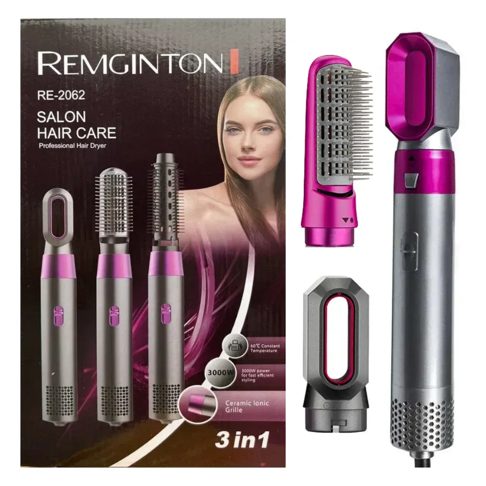 Cepillo Secador Alisador Para Cabello 3 en 1 Intercambiables REMINGTON 2062