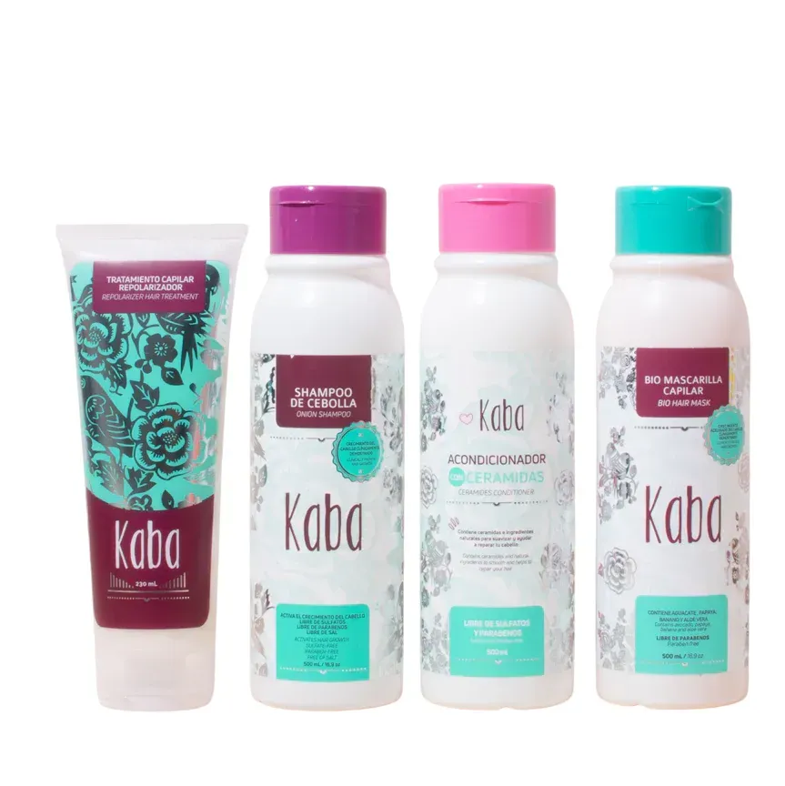 Kit Crecimiento, Hidratacion y Reparacion Kaba (4 Productos)