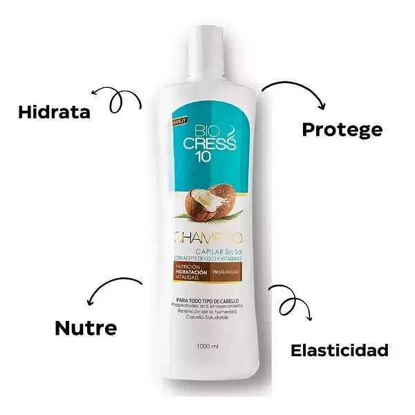 Shampoo con Aceite de Coco Biocress x 1000ml