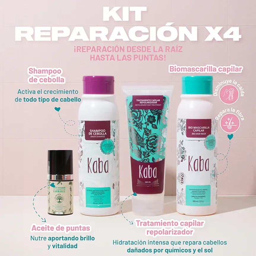 Kit Anticaida y Reparacion Kaba + La Receta (4 Productos)