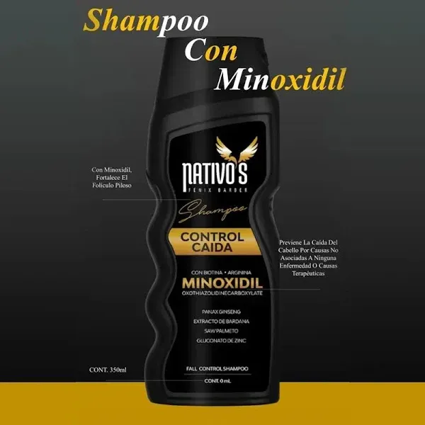 Shampoo Nativos Control Caida con Minoxidil x350ml