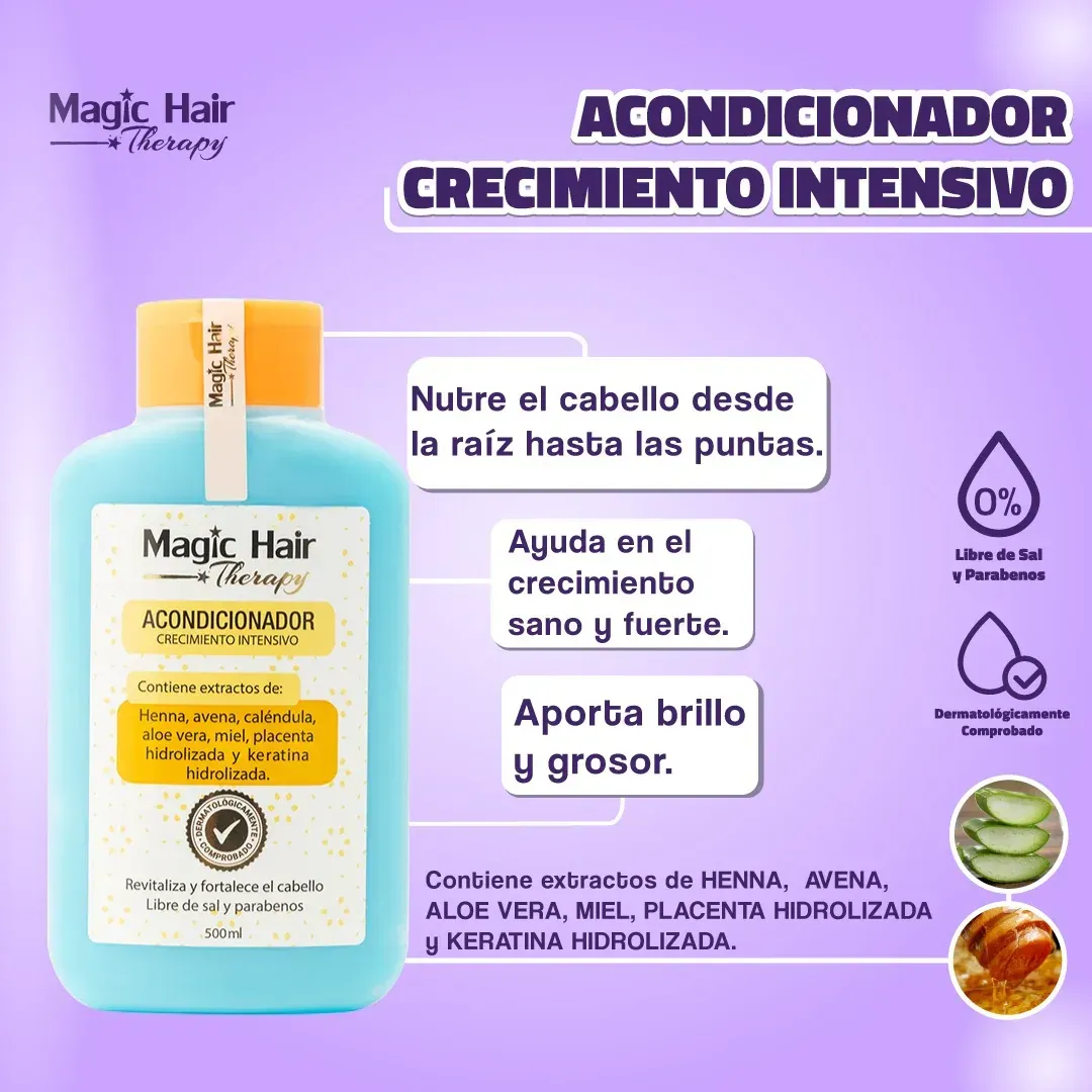 Acondicionador Crecimiento Intensivo Magic Hair 500ml Azul