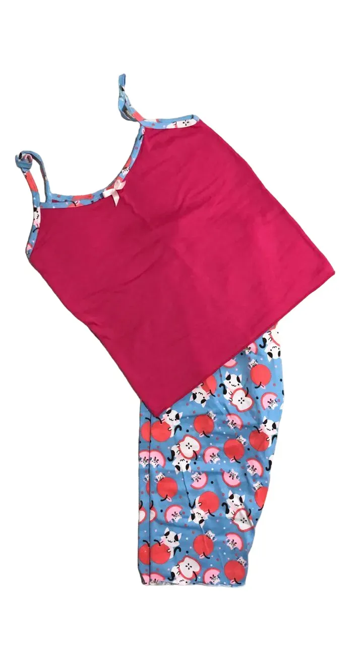 Pijama En Capri Para Dama Con Lindo Estampado de Gatos Talla Única