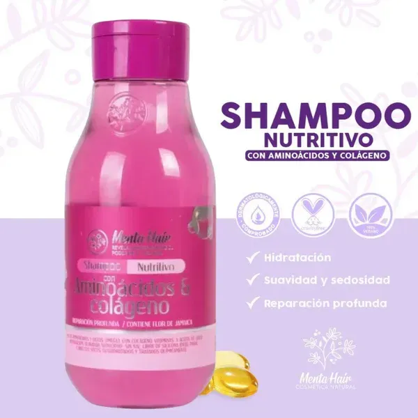 Shampoo Menta Hair Nutritivo con Aminoacidos y Colageno 550ml