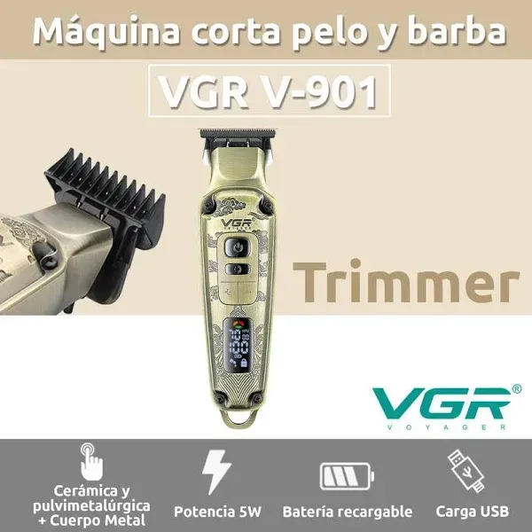 Maquina Patillera Corte De Pelo Inalámbrica VGR V-901  