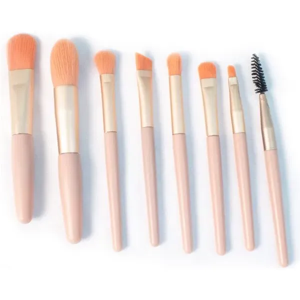 Set De Brochas Natural Colors- Rosa x8 Piezas Miis Cosmetics