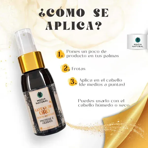 Aceite Antifrizz Gotas De Oro Magia Natural 60 ml