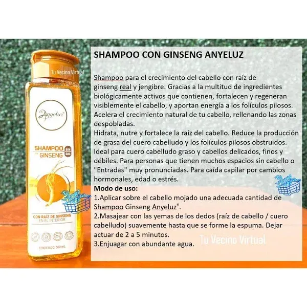 Shampoo Anyeluz Ginseng 500ml  