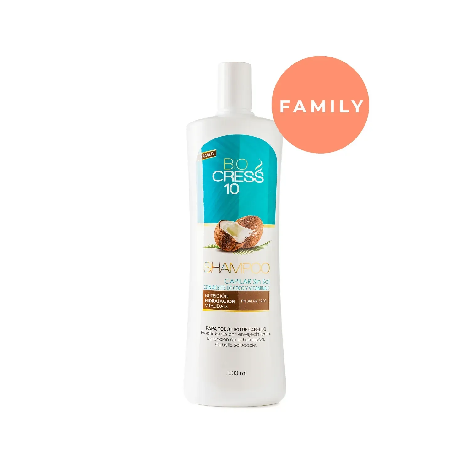 Shampoo con Aceite de Coco Biocress x 1000ml