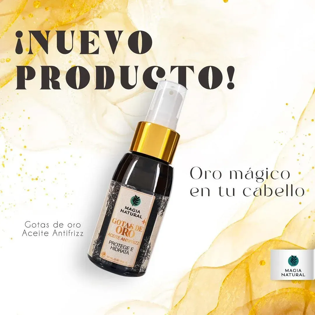 Aceite Antifrizz Gotas De Oro Magia Natural 60 ml