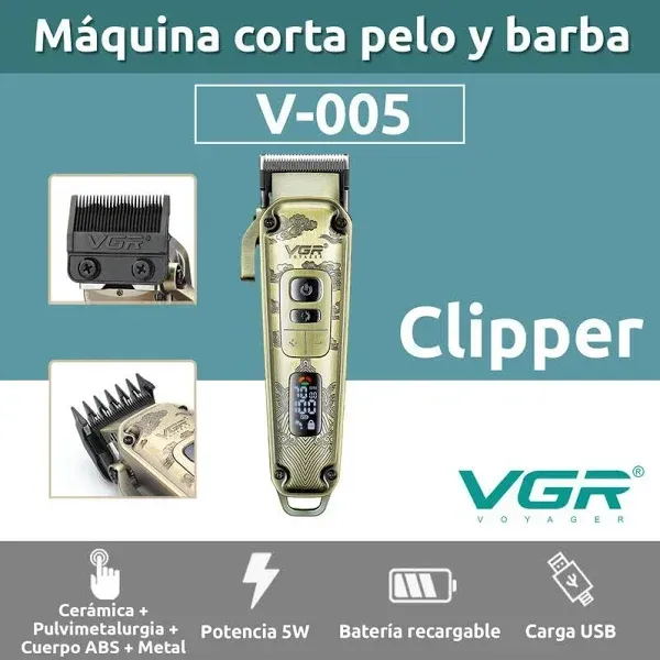 Maquina Peluquera VGR Profesional V-005 - 7000 Rpm