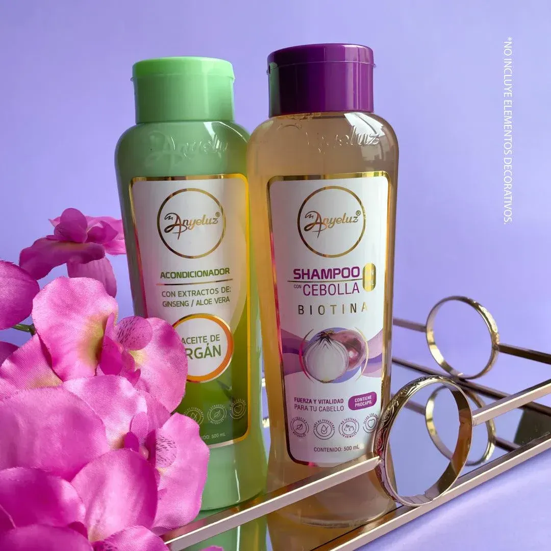 Kit Duo Shampoo con Cebolla y Acondicionador Anyeluz